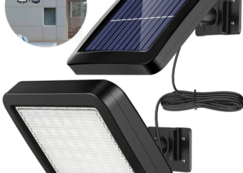 Waterproof Outdoor Solar Lights, 56 LED Solar Powered Wall Light with ...