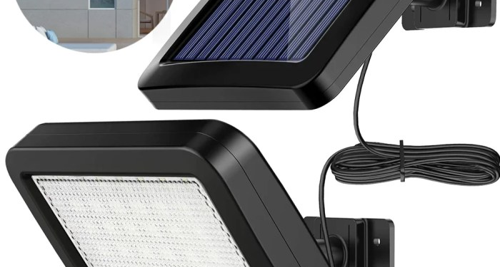 Waterproof Outdoor Solar Lights, 56 LED Solar Powered Wall Light with ...